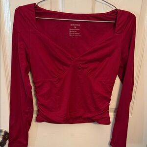 ReoRia Deep Red Long Sleeve Top